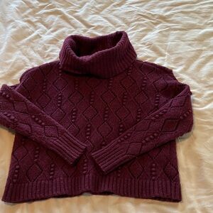 LOFT Deep Burgundy Cowl Neck Sweater